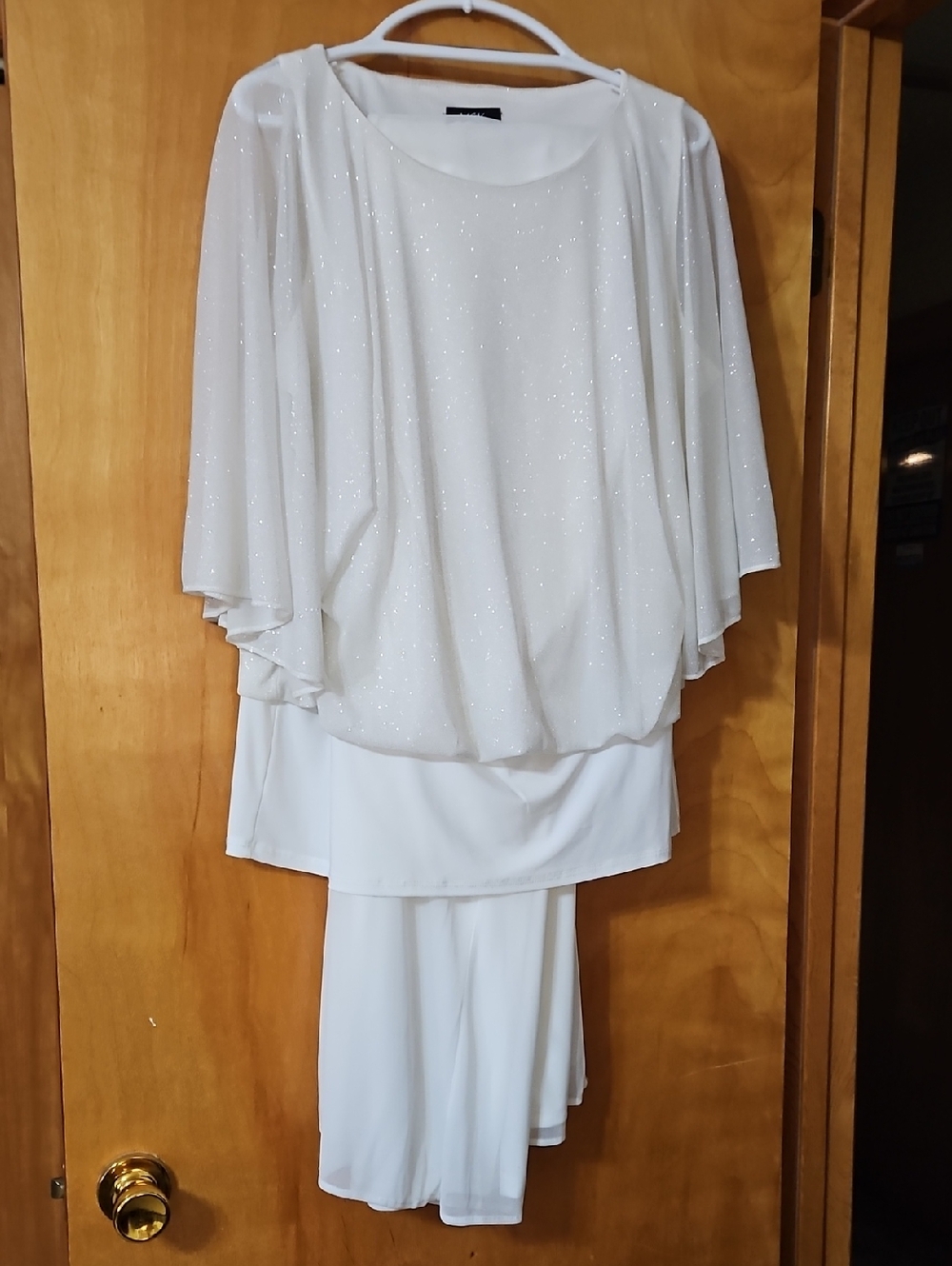 MSK White Sparkle Layered Dress